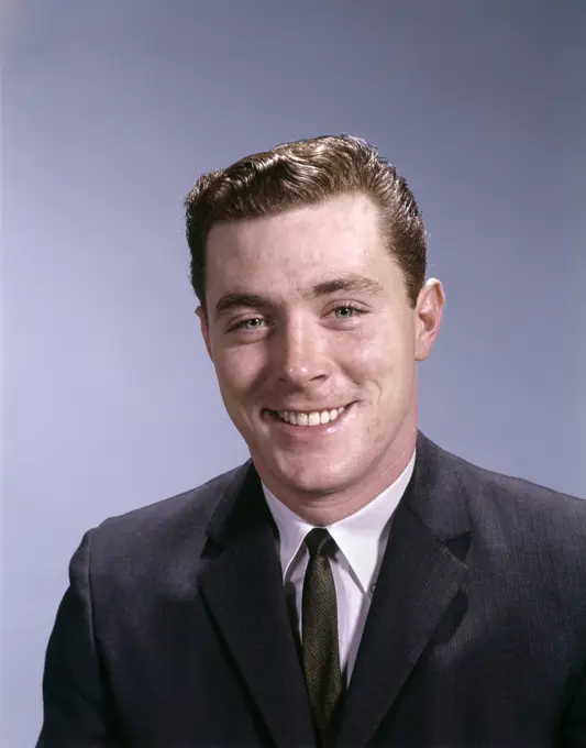 1960S Man Portrait Suit Tie Smiling