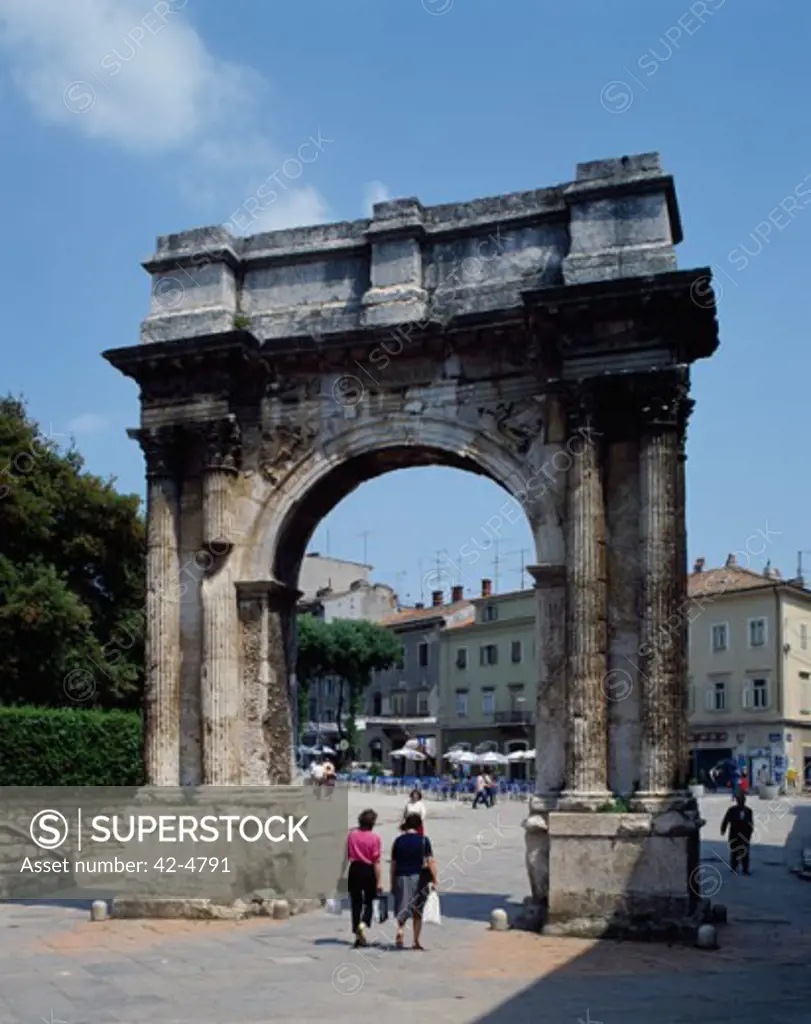 Ruins of a gate, Triumphal Arch, Pula, Croatia