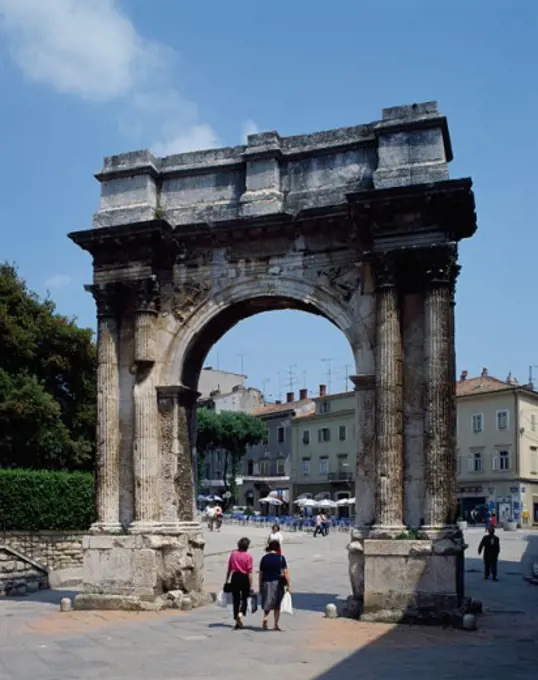 Ruins of a gate, Triumphal Arch, Pula, Croatia