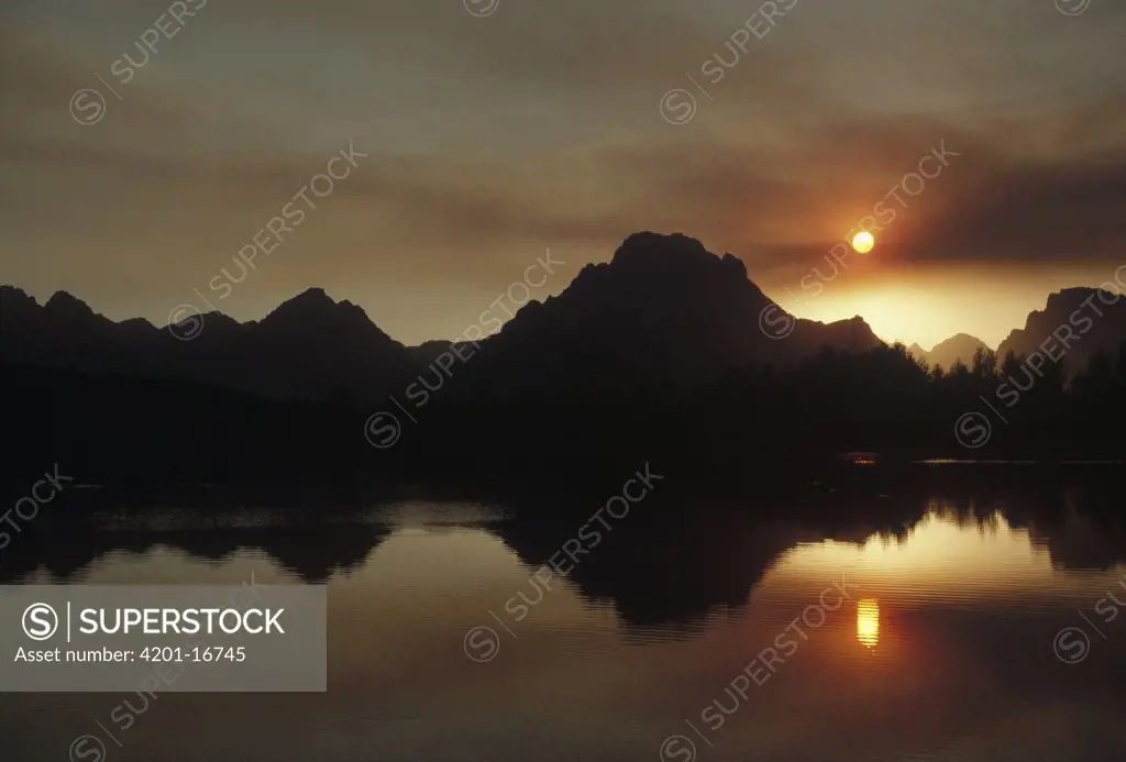 Twilight over the Grand Teton Mountains, Grand Teton National Park, Wyoming