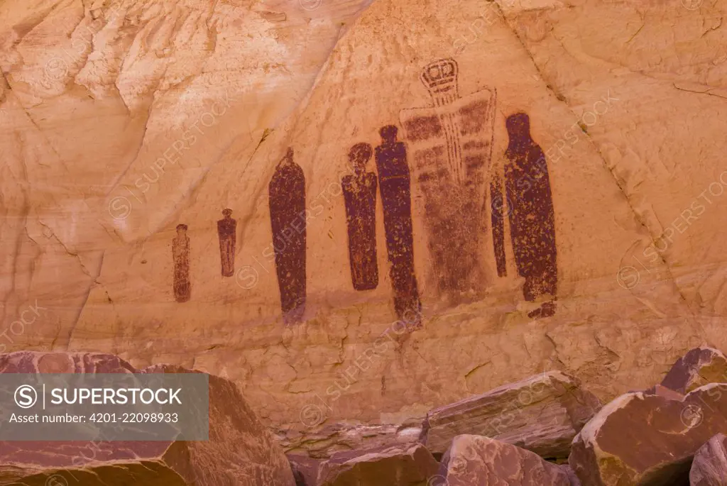 Great Gallery pictograph panel in the Barrier Canyon style, Horseshoe Canyon, Canyonlands National Park, Utah