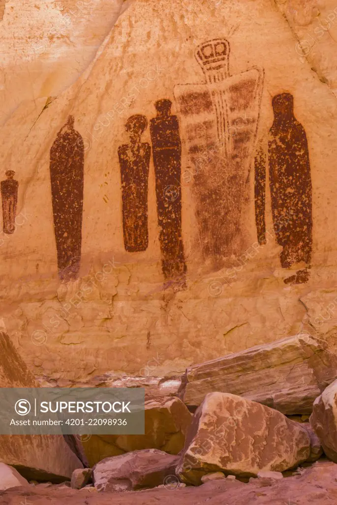 Great Gallery pictograph panel in the Barrier Canyon style, Horseshoe Canyon, Canyonlands National Park, Utah