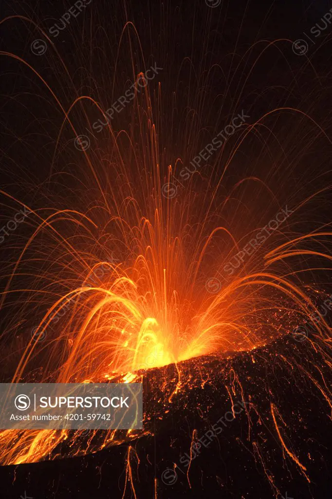 Anak Krakatau erupting in May 2009, Ujung Kulon National Park, Sunda Strait, Indonesia