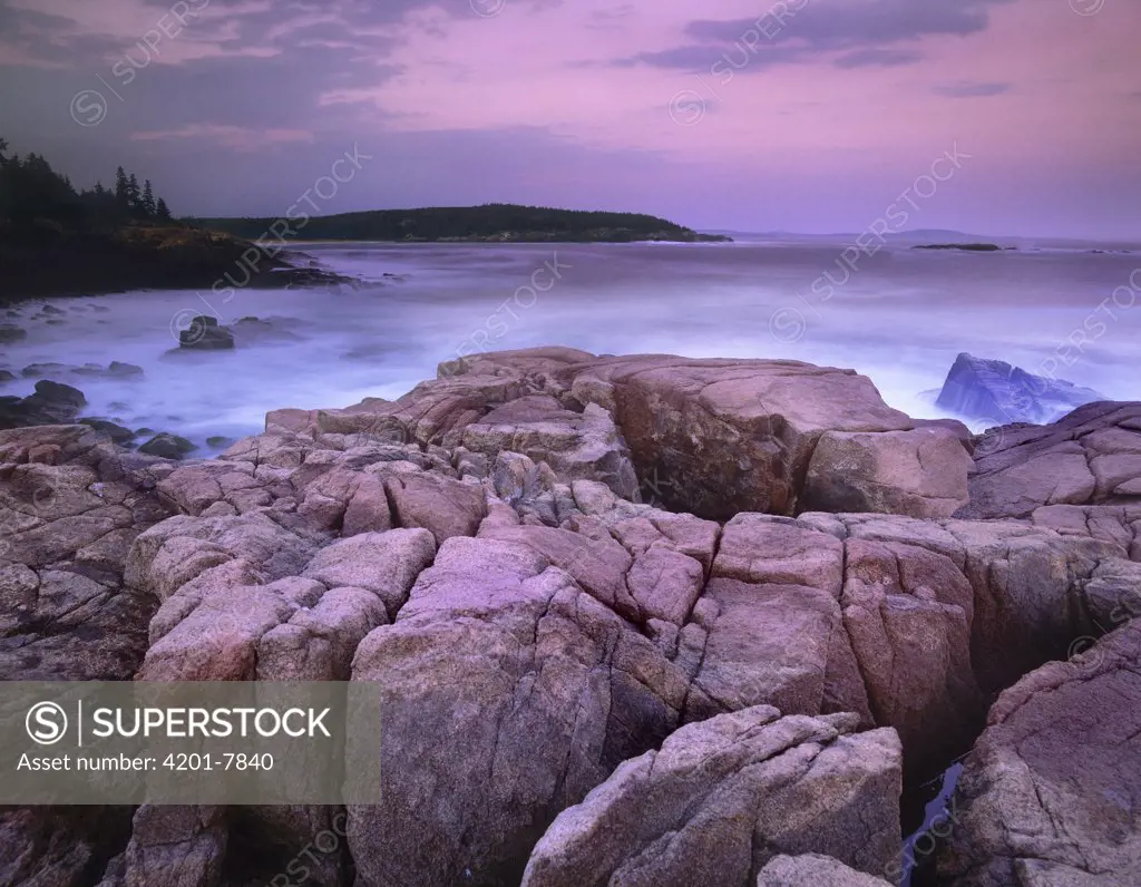 Sunset of the Atlantic Ocean near Thunder Hole, Acadia National Park, Maine