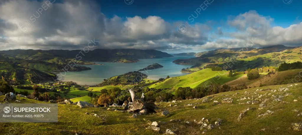 Akaroa scenic, Banks Peninsula, Canterbury, New Zealand