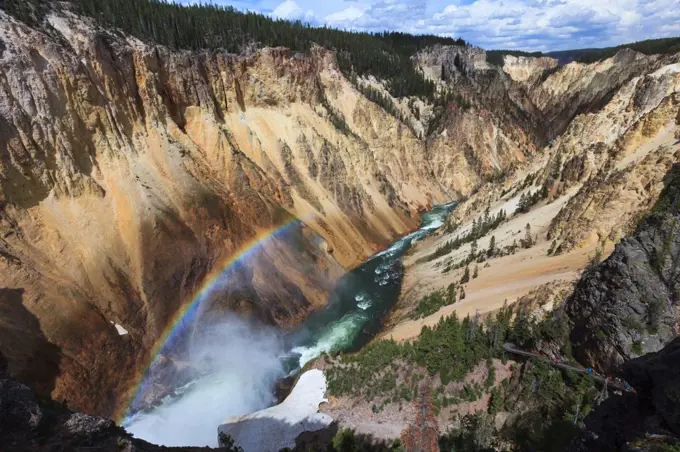 Rainbow at Lower Falls, Grand Canyon of Yellowstone, Yellowstone National Park, Wyoming