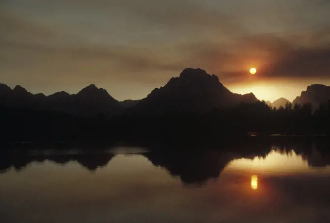 Twilight over the Grand Teton Mountains, Grand Teton National Park, Wyoming