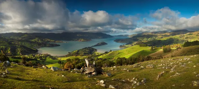 Akaroa scenic, Banks Peninsula, Canterbury, New Zealand