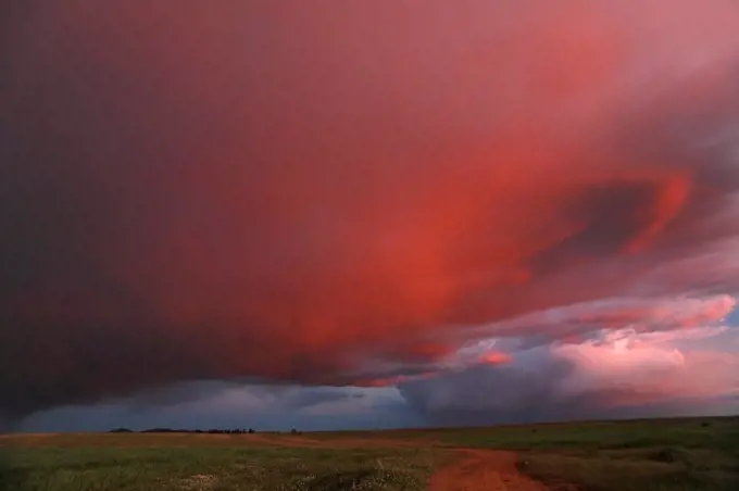 Stormy sky at twilight, Alentejo, Portugal