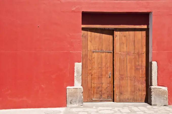 Colorful building and doorway, Antigua, Guatemala