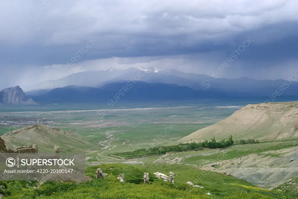 Eastern Anatolian, Turkey - example of Steppe. View from Isak Pasha, Nr Mount Ararat.