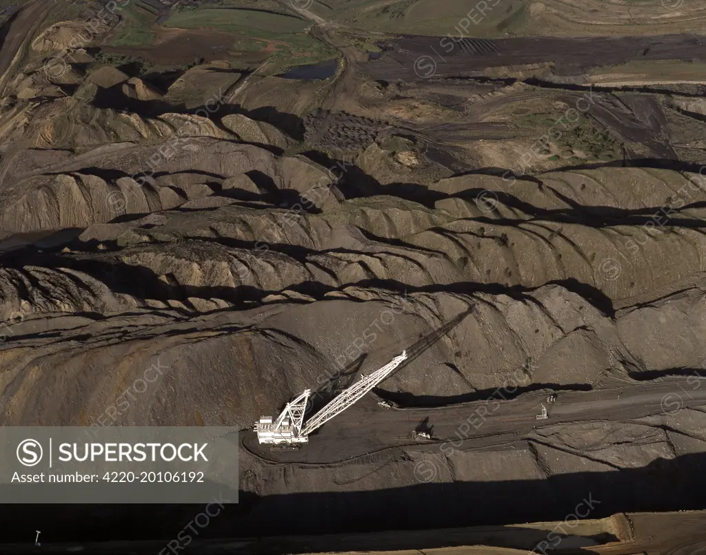 Aerial - Curragh open cut coal mine north of Blackwater. Queensland, Australia.