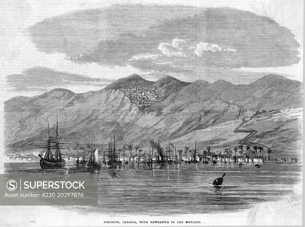 General view of the harbour.          Date: 1865