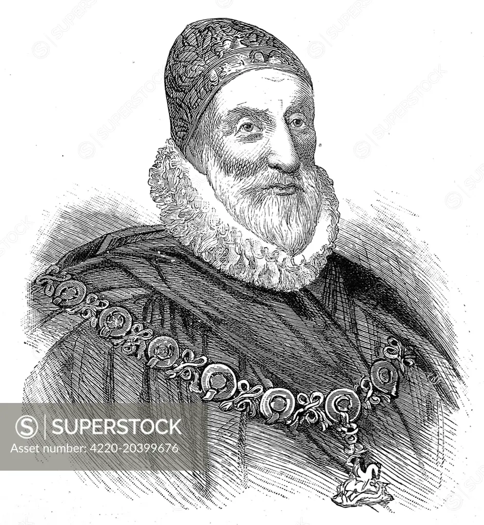 Engraving of Charles Howard 1st Earl of Nottingham 1536 1624