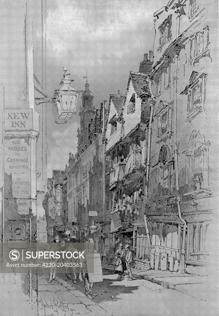 Illustration showing Wych Street, London, shortly before the street was destroyed in the early 20th century.  Wych Street was famous for its association with Jack Sheppard.     Date: 22/06/1901