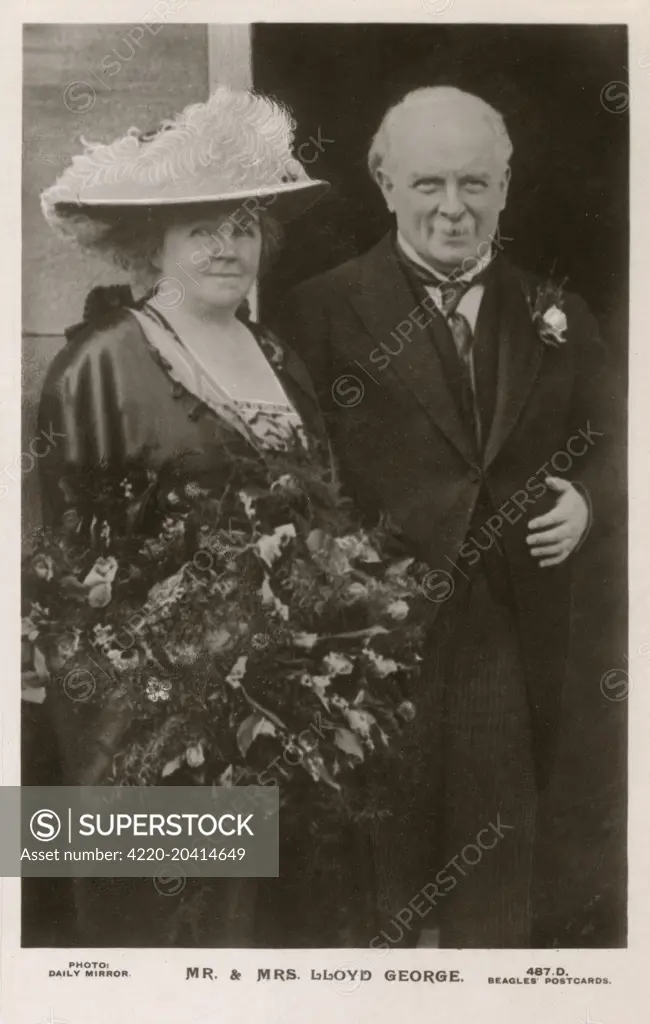 The British Prime Minister David Lloyd George (1863 - 1945) and his wife Dame Margaret Lloyd George (1866 - 1941). They married in 1888 and had five children. This picture would appear to date from the start of Lloyd George's Premiership.  circa 1920