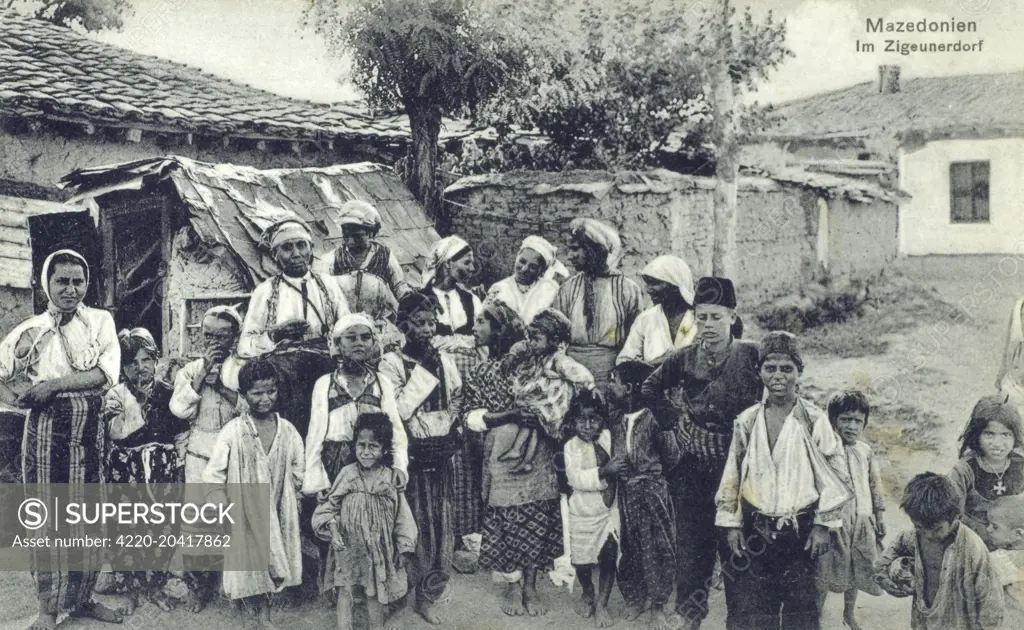 Gypsy Village in Macedonia     Date: circa 1910