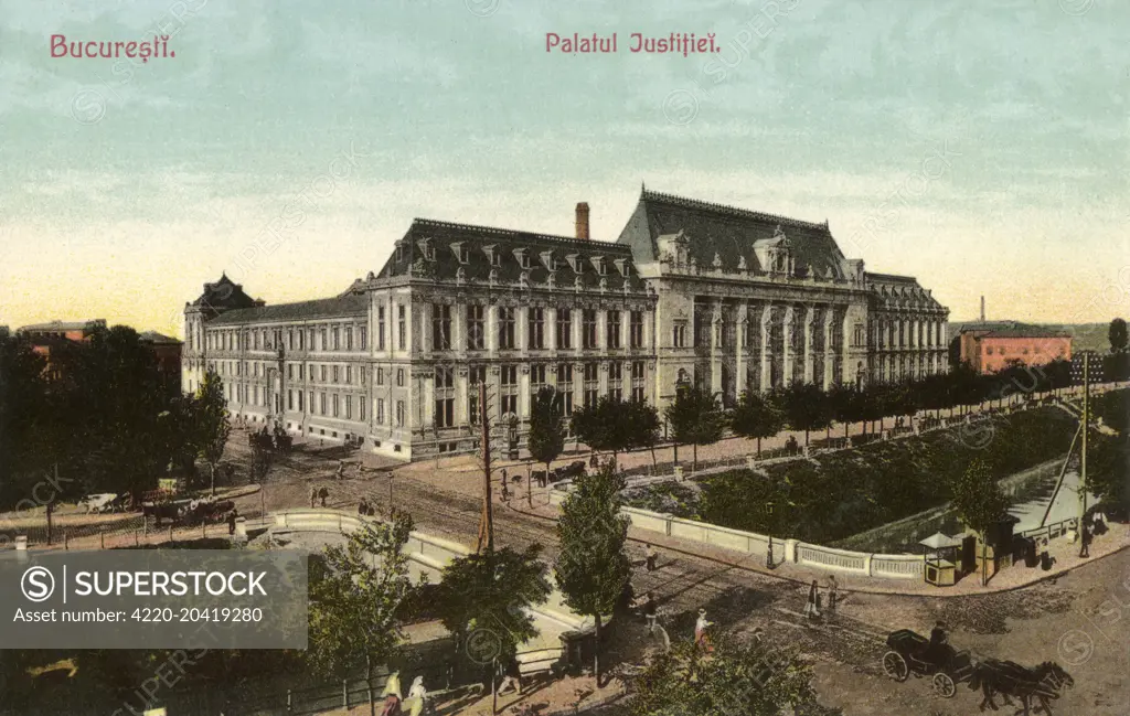 Romania - Bucharest - Palace of Justice     Date: circa 1908