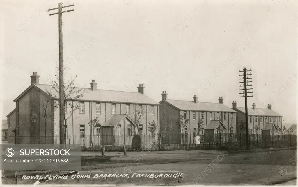 Royal Flying Corps Barracks, Farnborough     Date: 1915