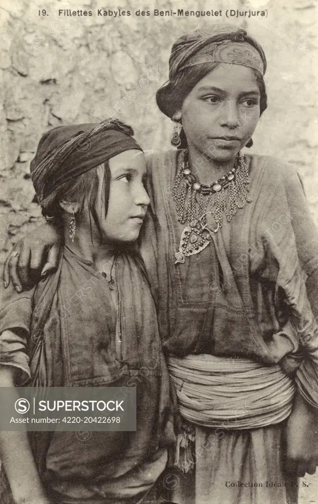 Algeria - Young Kabyle Girls from the Djurjura Mountains     Date: circa 1910s