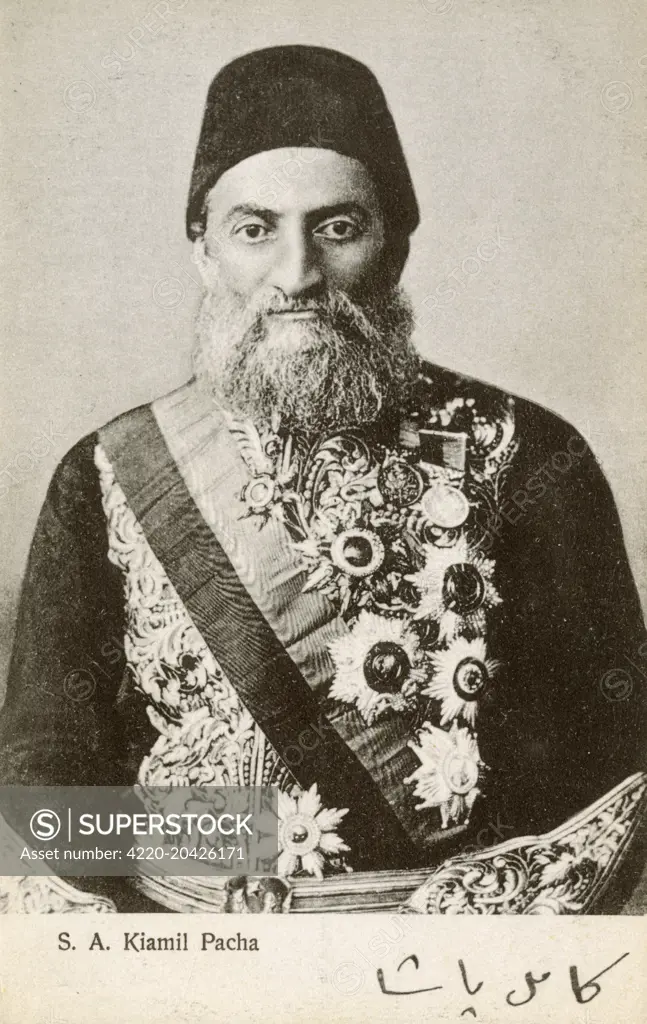 His Highness Mehmed Kamil Pasha (1833-1913) - Four times Grand Vizier of the Ottoman Empire.     Date: circa 1905