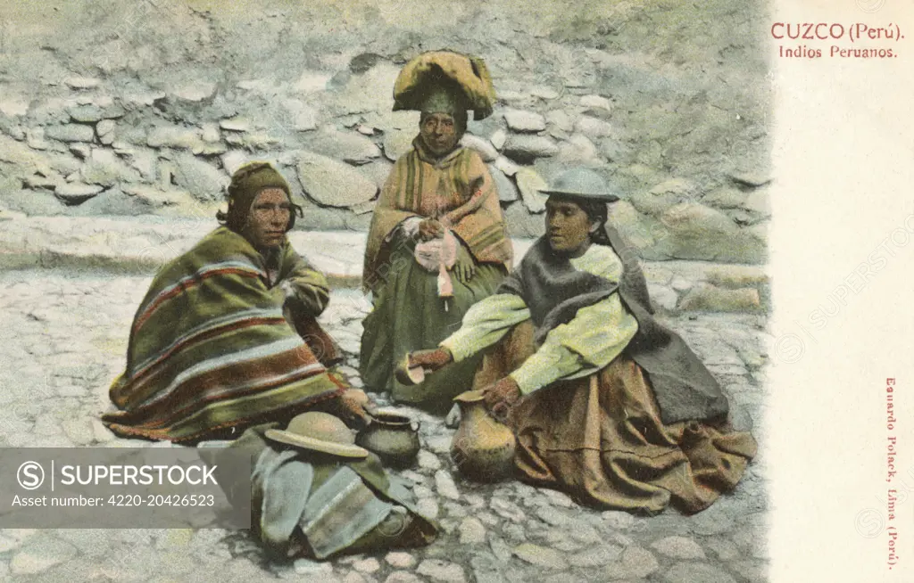 A group of indigenous Indians - Cuzco, Peru  circa 1906