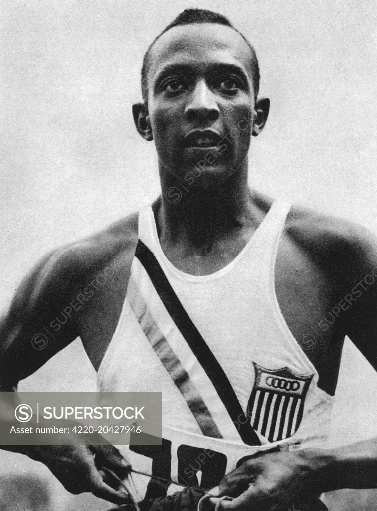 James Cleveland Jesse Owens American athlete, four times champion at the Olympic Games in Berlin, August 1936.  August 1936