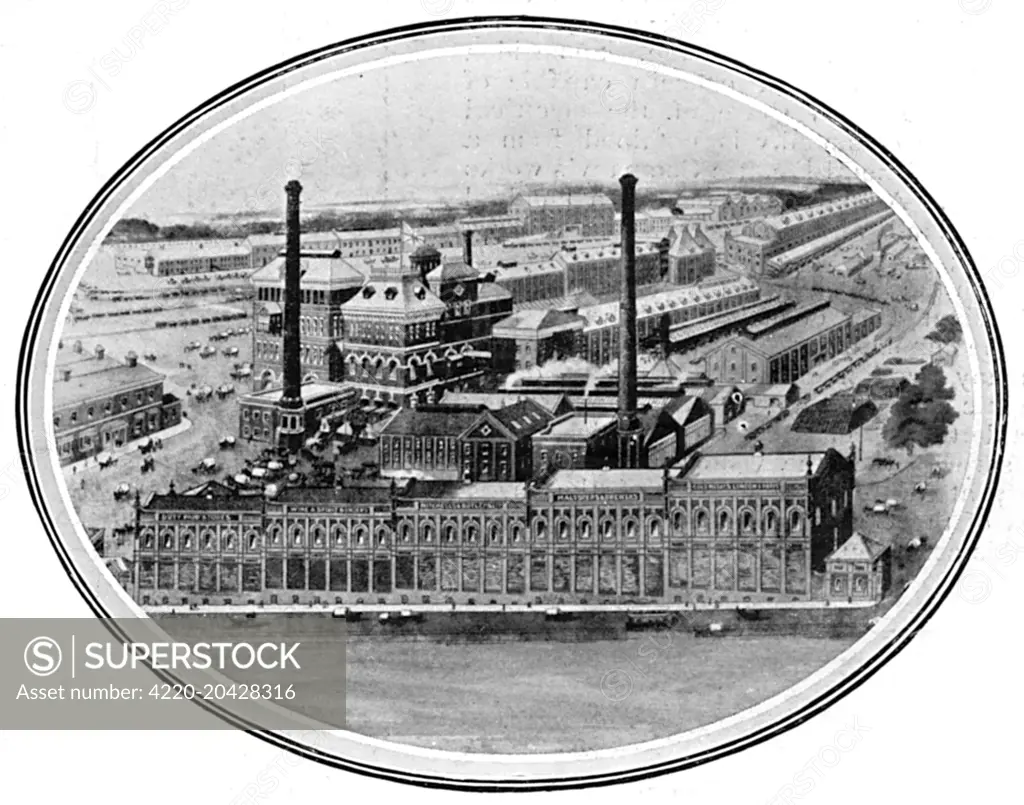 A view of the Mitchells and Butlers Cape Hill Brewery, at Smethwick, West Midlands. The brewery closed in September 2002     Date: 1909