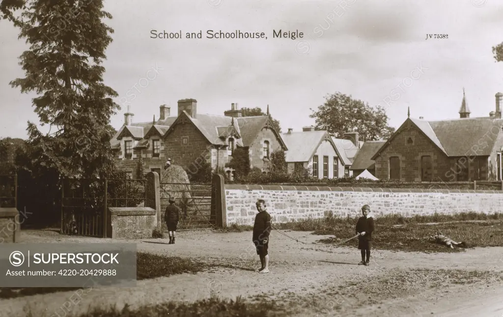 Meigle, Scotland - The School and Schoolhouse     Date: 1913