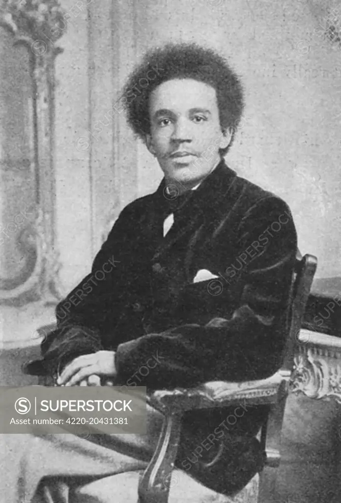 Samuel Coleridge-Taylor (1875-1912), English composer and conductor of African and English parentage.  He is best known for his cantata, 'Hiawatha's Wedding Feast'. Pictured in The Sketch magazine at the time he composed the incidental music to a production of 'Herod' at Her Majesty's Theatre.     Date: 1908