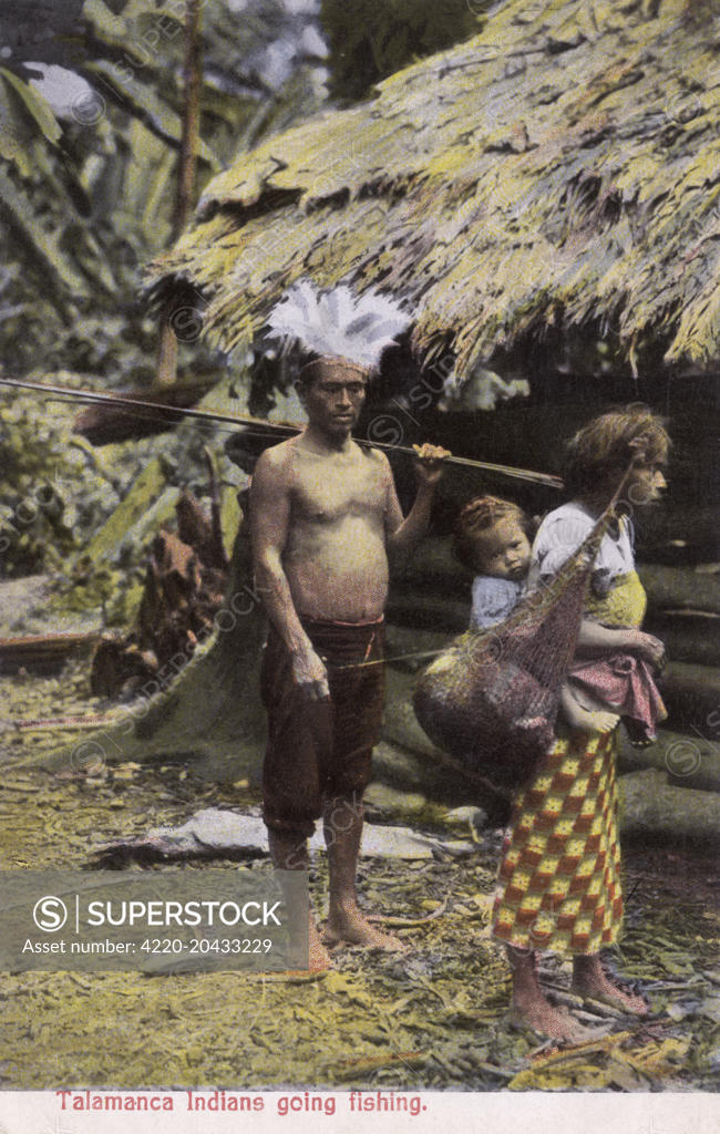 1922 Print Talamanca Indian Fishing Bow Arrow Costa Rica Native Tribe –  Period Paper Historic Art LLC