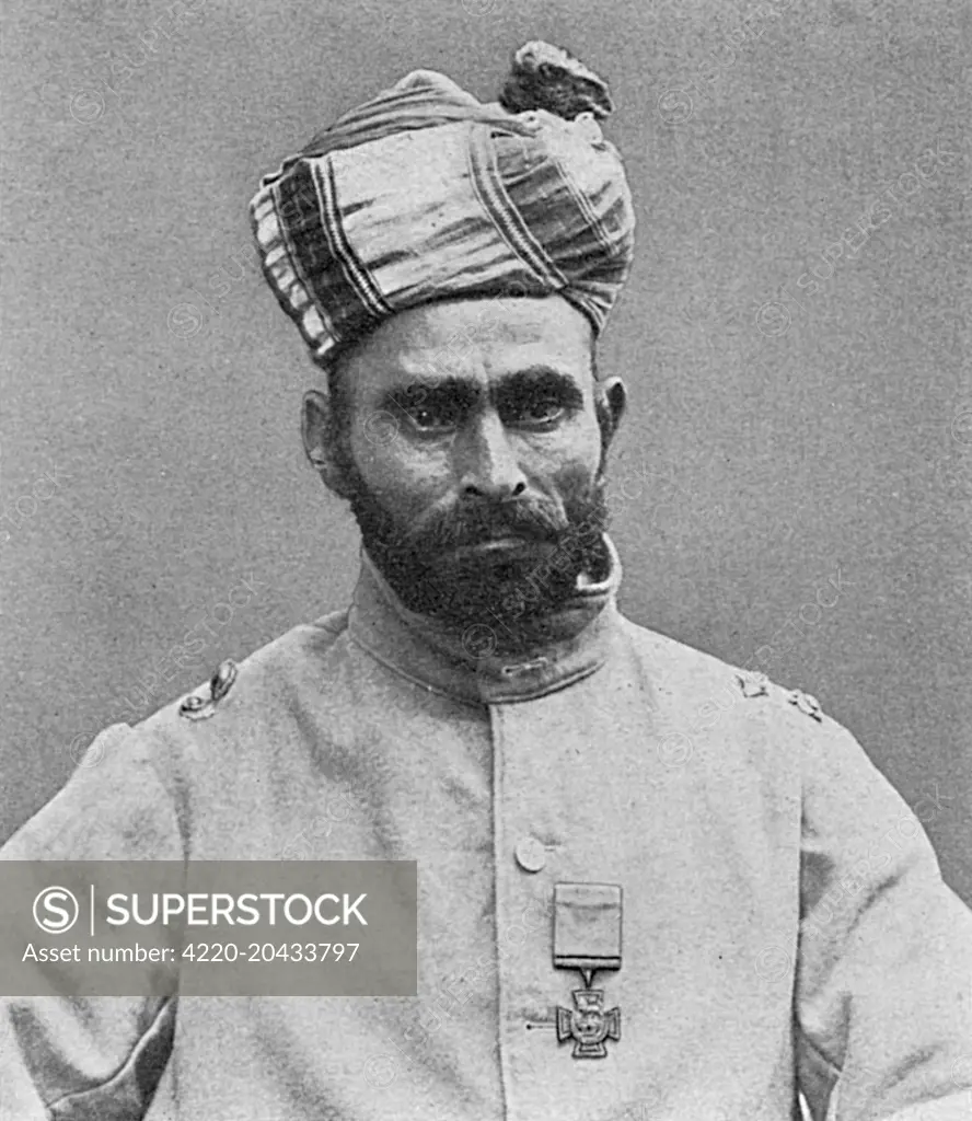 Jemadar Mir Dast V.C. (1874 - 1945), soldier and Victoria Cross winner in the British Indian Army.  During the First World War Dast was a Jemadar in the 55th Coke's Rifles (Frontier Force), British Indian Army, attd. 57th Wilde's Rifles (F.F.) during when he performed the service for which he was awarded the VC. In addition to the Victoria Cross, the descendants of Mir Dast were awarded the title &quot;Ray-Chaudhuri&quot; which replaced the family name and serves as the Indian equivalent of Brit