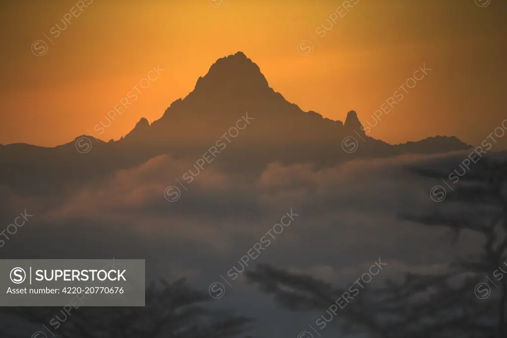 Mount Kenya  at sunrise. Kenya.     Date: 