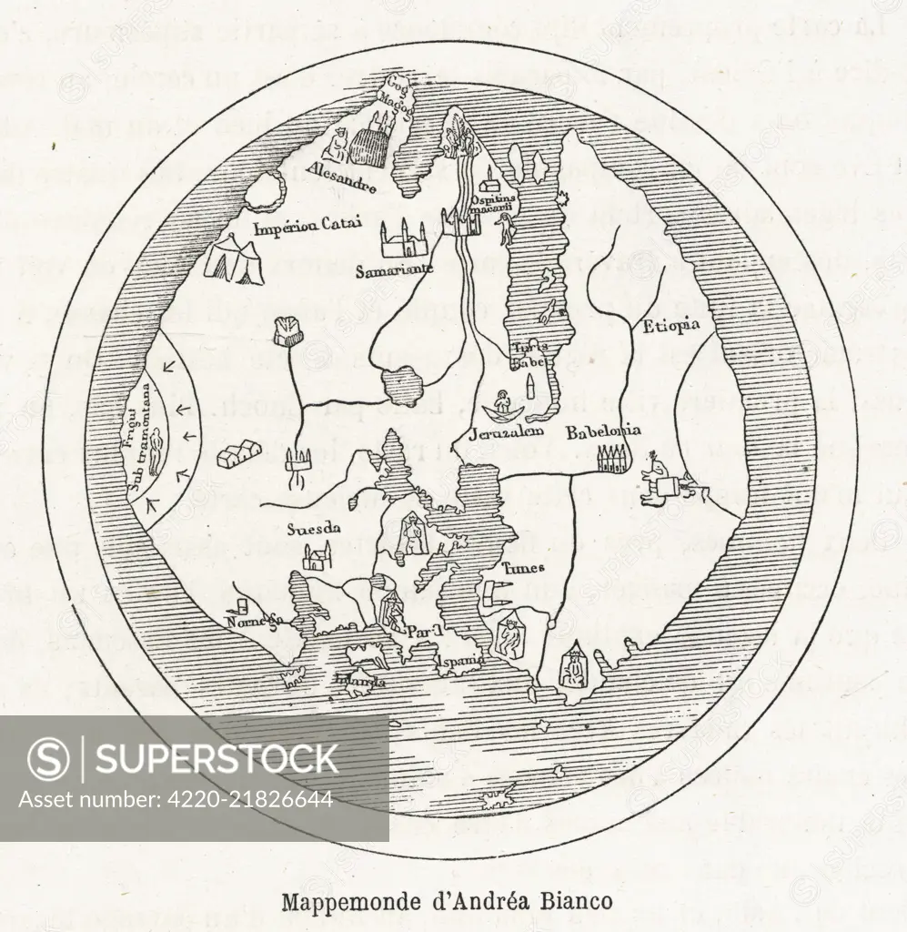 15th century World Map according to Andrea Bianco         Date: 15th century