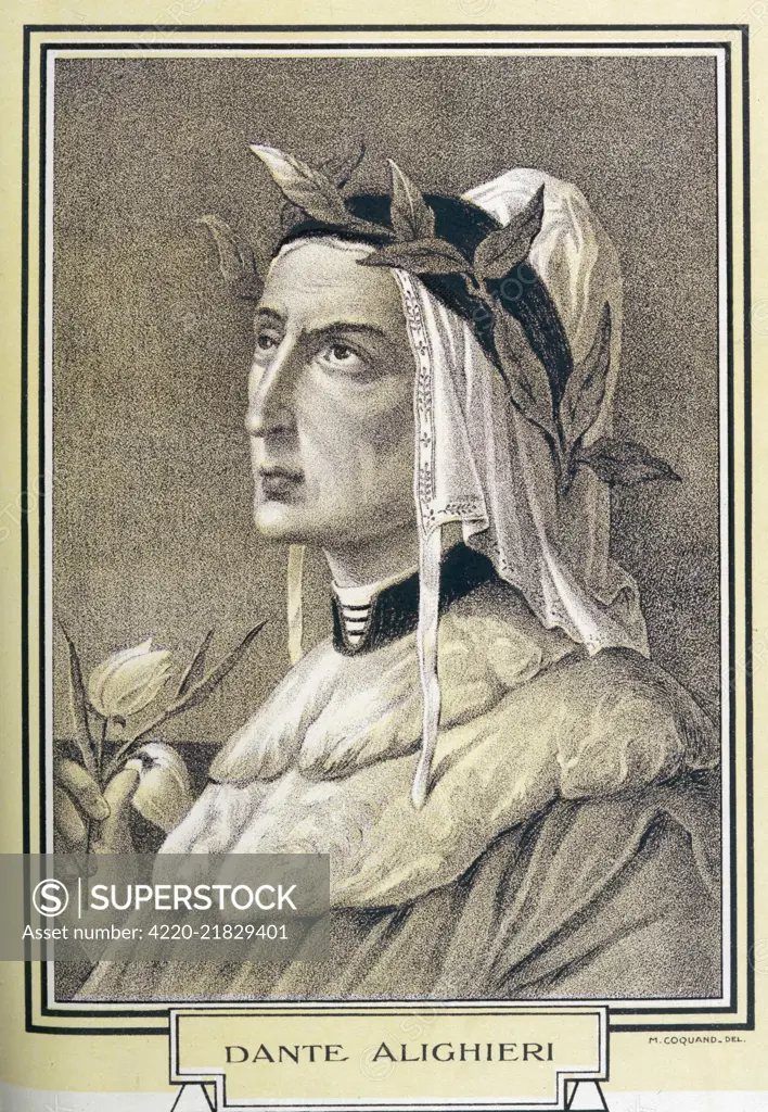 Dante Alighieri 1265 1321 Italian poet best known for his