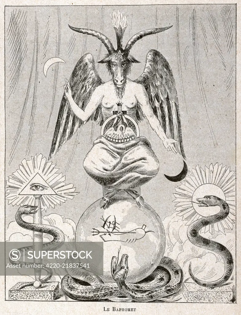 Baphomet, the diabolical deity which the Templars were accused of worshipping.