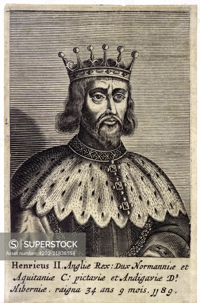 King Henry II - KING OF ENGLAND (1133 - 1189) Reigned 1154 - 1189  Portrait 