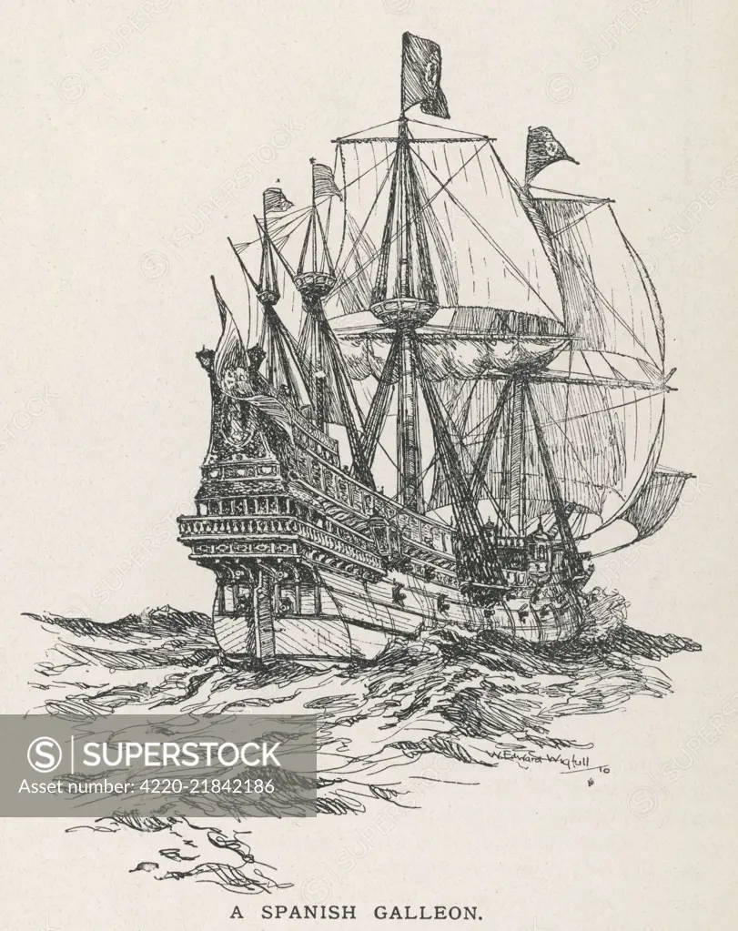 A Spanish galleon of the type that sailed with the Armada in 1588