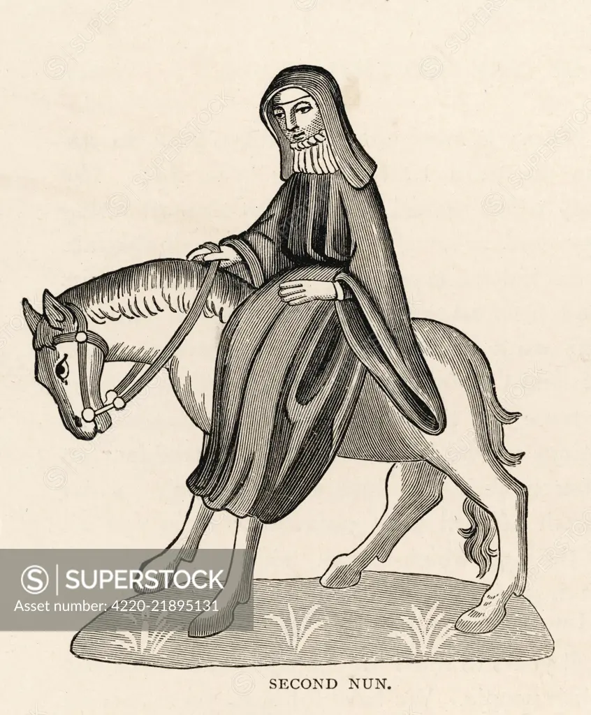  The Second Nun rides  sidesaddle        Date: First published: circa 1387