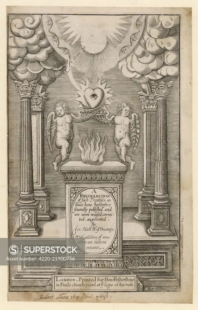 Unusually, these two cherubs  are depicted with wings  instead of arms, instead of  crediting them with both, as  is customary : this of course  is more anatomically correct.     Date: 1619