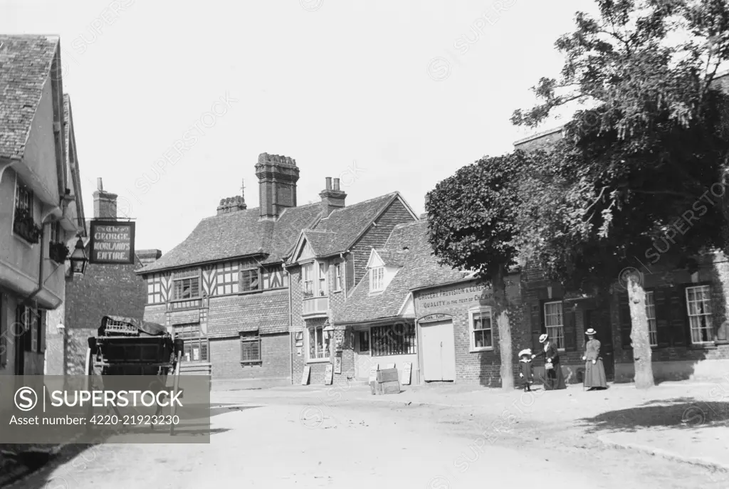 Old houses in Dorchester, Dorset, 1900.     Date: September 1900