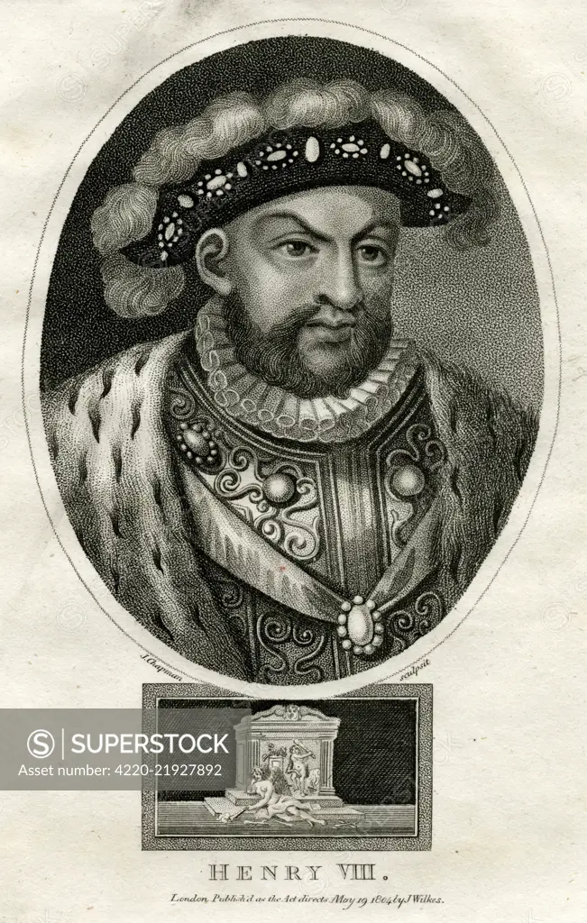 King Henry VIII of England (reigned 1509 - 1547).      Date: 1491 - 1547