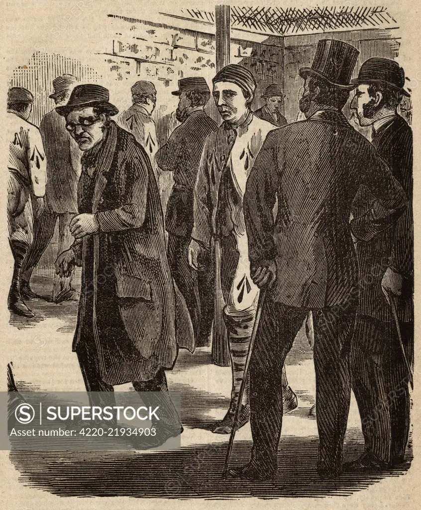 Charles Frederick Peace (1832  1879), English burglar and murderer, eyeing the detactives during the exercise hour for the prisoners.     Date: 1879