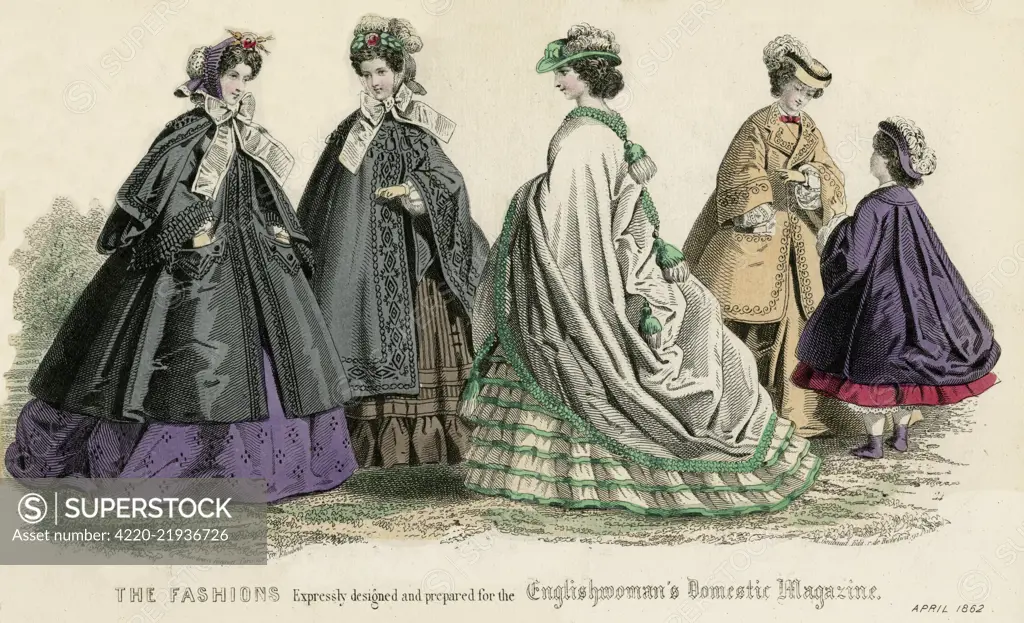 Latest Paris fashion of 1862.     Date: 1862