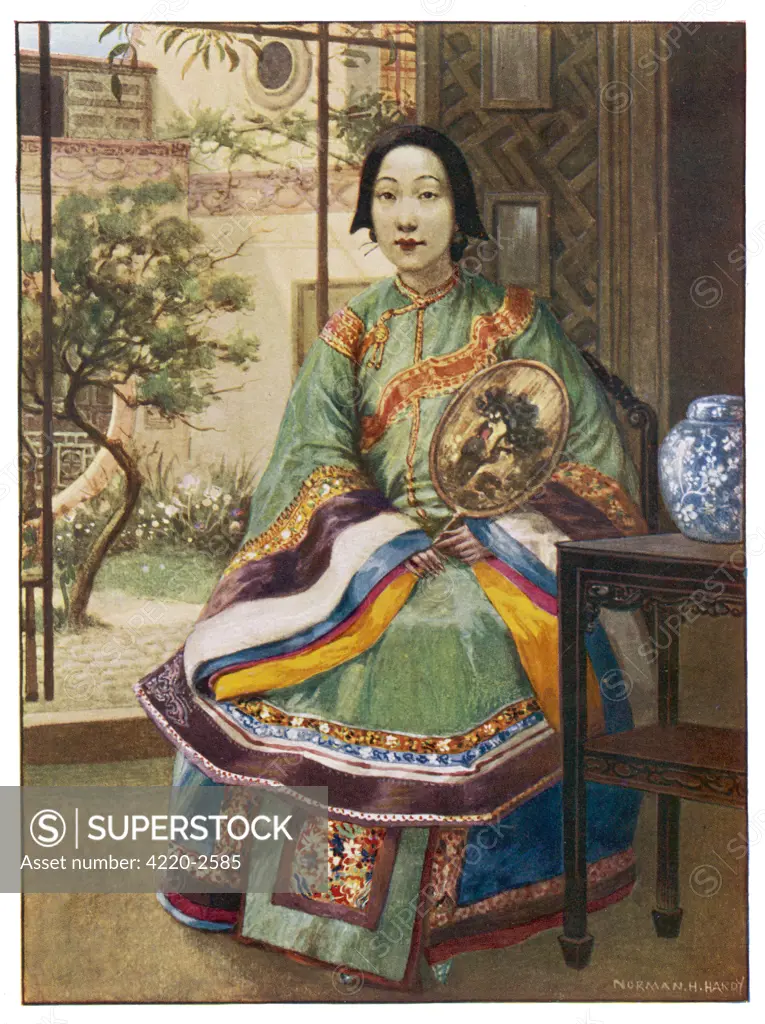 A Chinese lady in her homeDate: 1908