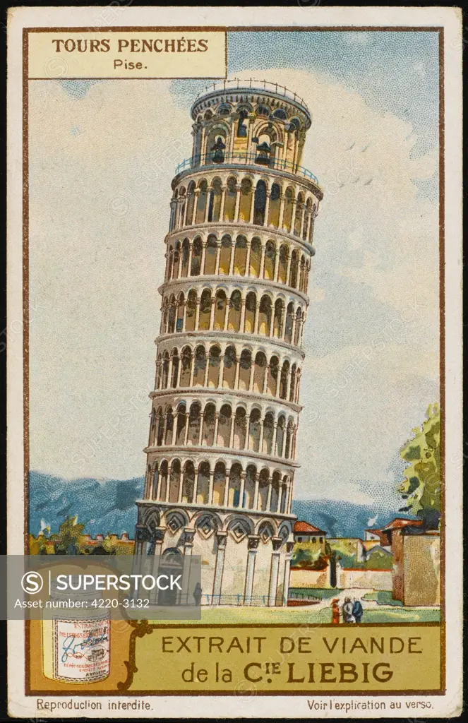 Leaning tower of Pisa, Italy Date: 1926