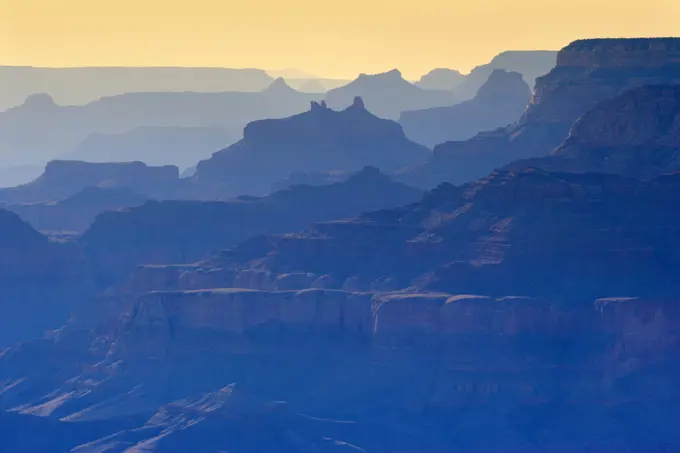 Grand Canyon - panoramic view from Yaki Point into the Grand Canyon. sunrise - Grand Canyon National Park - South Rim - Arizona - USA .