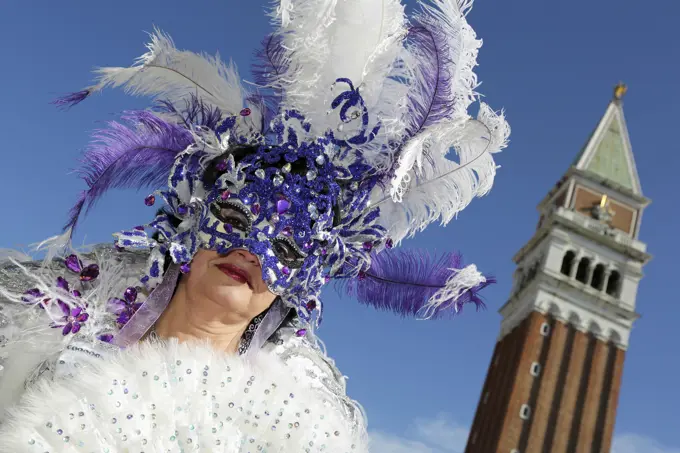 Person wearing costume at the Venice Carnival, Venice, Italy  2013