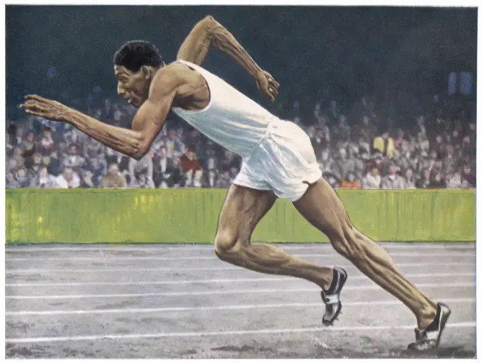 Arthur Wint (Jamaica) winning gold in the 400m at the 1948 London Olympic Games.     Date: 1948