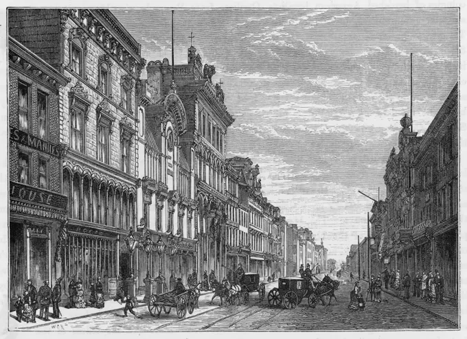 A view down King StreetDate: circa 1880